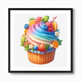 Rainbow Cupcake 5 Art Print