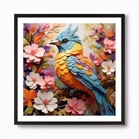 bird flower Art Print