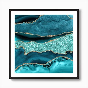 Agate Glitter Ocean Texture 12 Art Print