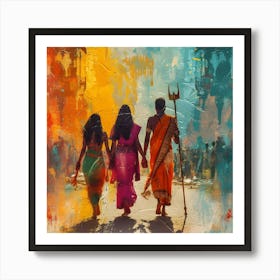 Hindu Women Walking Art Print