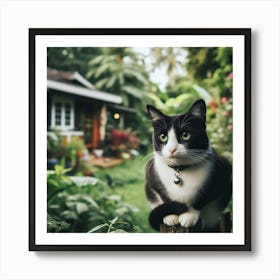 Cat On A Fence Art Print