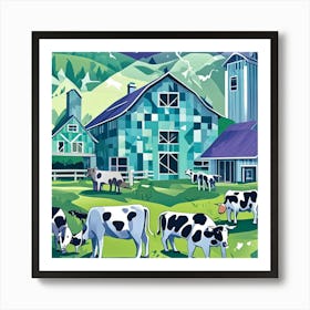 Ready For Milking Cubism Style Art Print