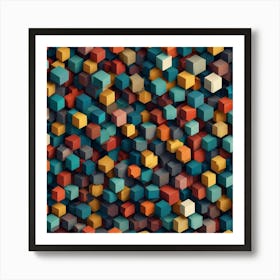 3d Cubes Background 9 Art Print