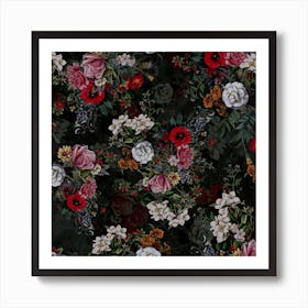 Botanical Flowers 4 Square Art Print