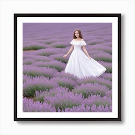 Absolute Reality V16 Beautiful Woman In White Dress In A Lavan 0 Art Print