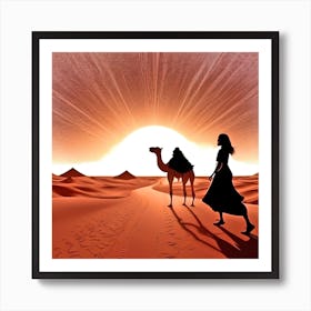 Woman In The Desert 13 Art Print