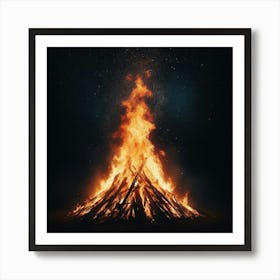 Fire In The Dark Art Print