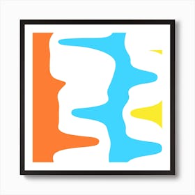 Abstract Painting Warp Lines Colorful Multicolor Art Print