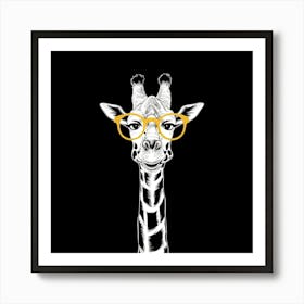 Giraffe With Glasses 2 Art Print