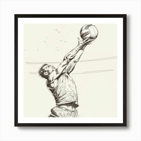 Volleyball Player Catching A Ball Art Print