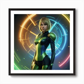 Girl In A Futuristic Suit Art Print