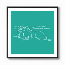 The Water Girl in Green Art Print