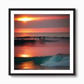 Sunset At The Beach 321 Art Print