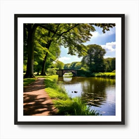 Nature Summer Outdoors Water Sightseeing Victory Park Duck Pond Garden Lake Shore Autumn (4) Art Print