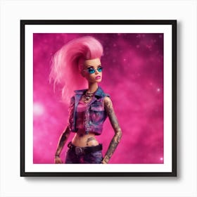 Punk Tattoo Barbie 2 Art Print