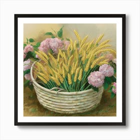 Wheat In A Basket Art Print