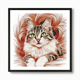 Cat With Green Eyes Art Print