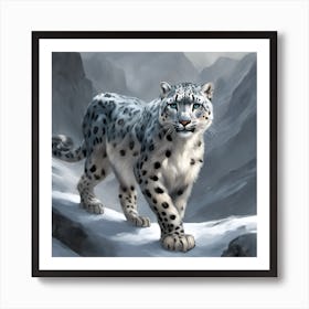 Snow Leopard Art Print