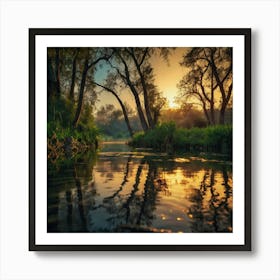 Sunrise In The Forest Art Print