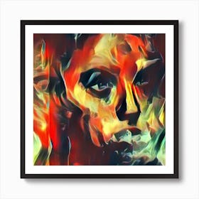 Woman Face Modern Art Art Print