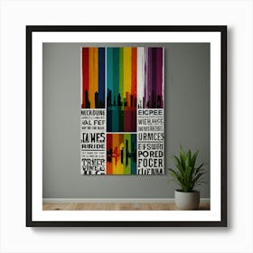 Rainbow City Skyline Art Print