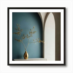 Vase In A Blue Vase Art Print