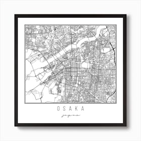 Osaka Japan Street Map Art Print