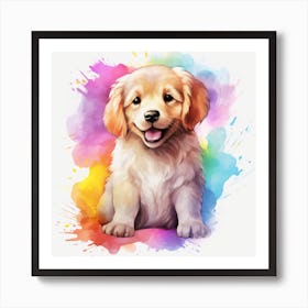 Watercolour Golden Retriever Art Print