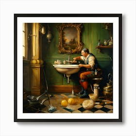 Man At The Sink Art Print