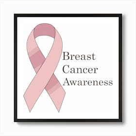 Women Breast Cancer Awareness background with brassiere Calligraphy in Pink Ribbon international symbol for month October suitable for clipart and poster and wall art 6 Art Print