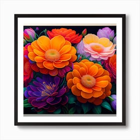 Colorful Flowers Art Print