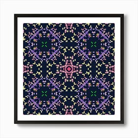 Abstract geometric pattern in low poly pixel art style Art Print