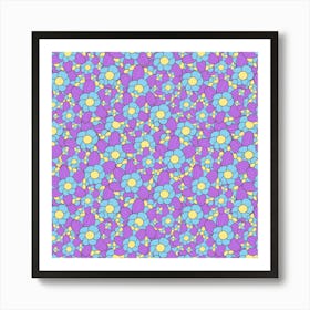 Abstract Hippy Flowers 06 Art Print