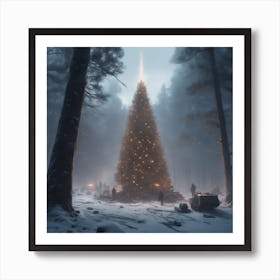 Christmas Tree In The Woods 11 Art Print