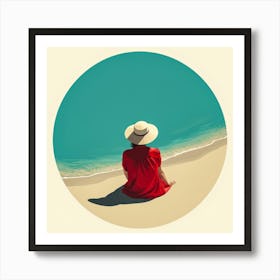 Woman Enjoying The Sun At The Beach 18 Art Print