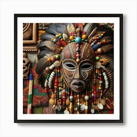 African Masks Art Print