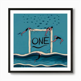 Swimming, One day swimming on beach Art Print