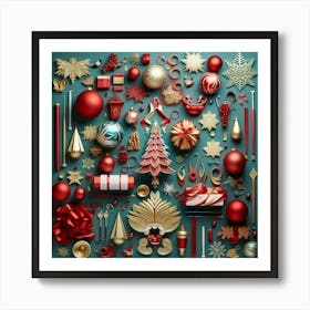 Christmas Ornaments 5 Art Print