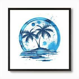 Palm Trees On The Beach 5 Art Print