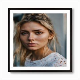 Portrait Of A Girl With Freckles Art Print
