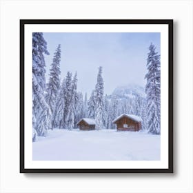 Cabins In The Snow Art Print