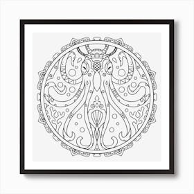 Aquatic Mandala 03 Art Print