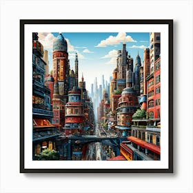 Futuristic City art print 2 Art Print