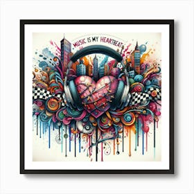 Music Is My Heartbeat Art Print