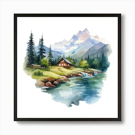 Watercolor Landscape Painting 13 Art Print