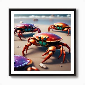 Crabs On The Beach Art Print