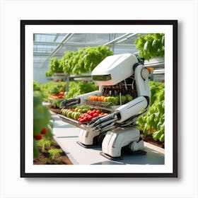 Robot In A Greenhouse 4 Art Print