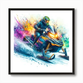 Snowmobile Rider Art Print