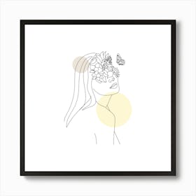 Boho art, calligraphy, face art, Scandinavian art, modern art, fine art.11 Art Print