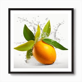 Orange Splashing Water Art Print